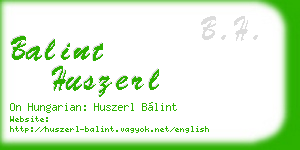 balint huszerl business card