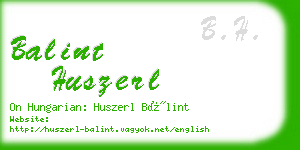 balint huszerl business card